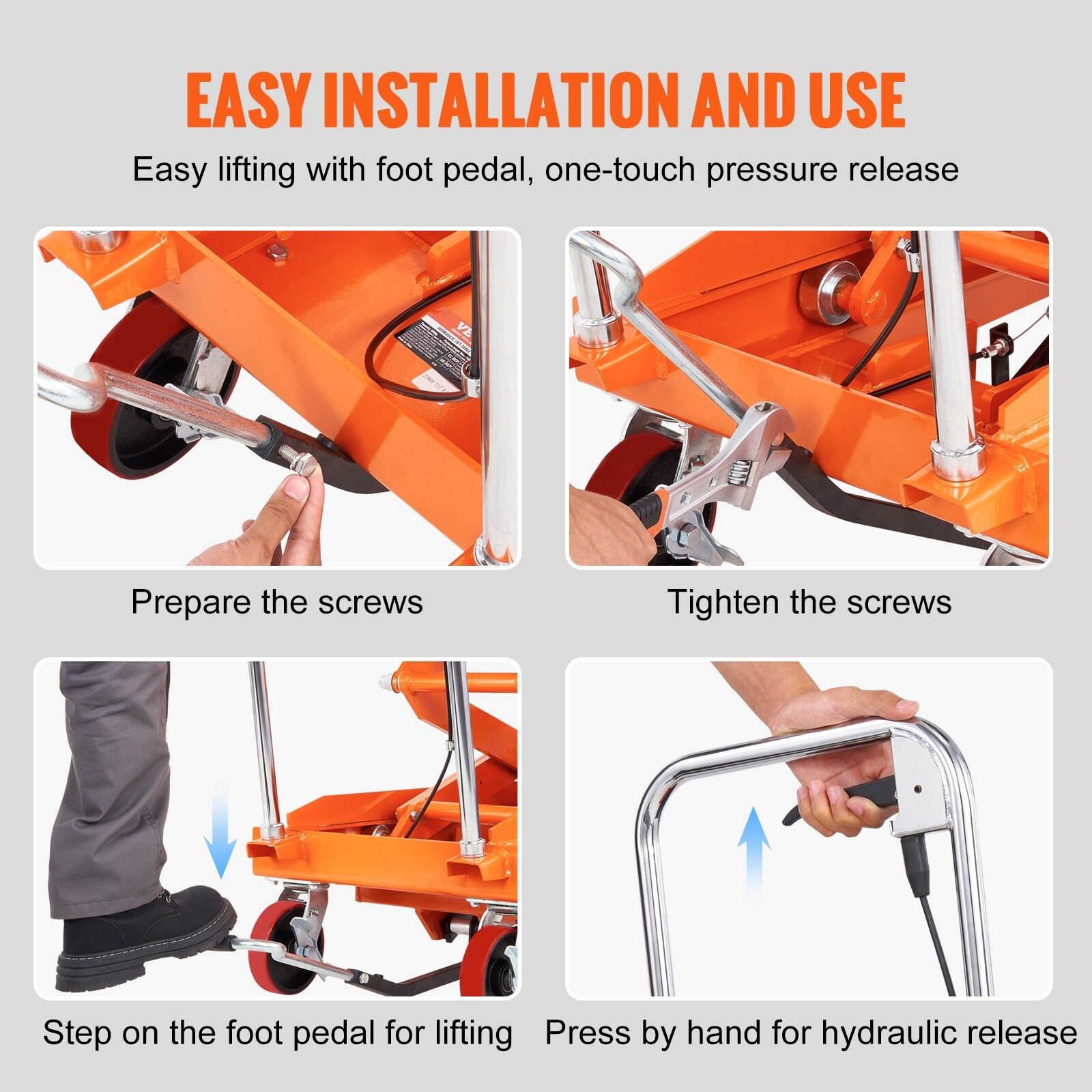 【Special promotion, only 5 units left】Hydraulic Lift Table Cart, Hydraulic Scissor Cart for Material Handling and Transportation