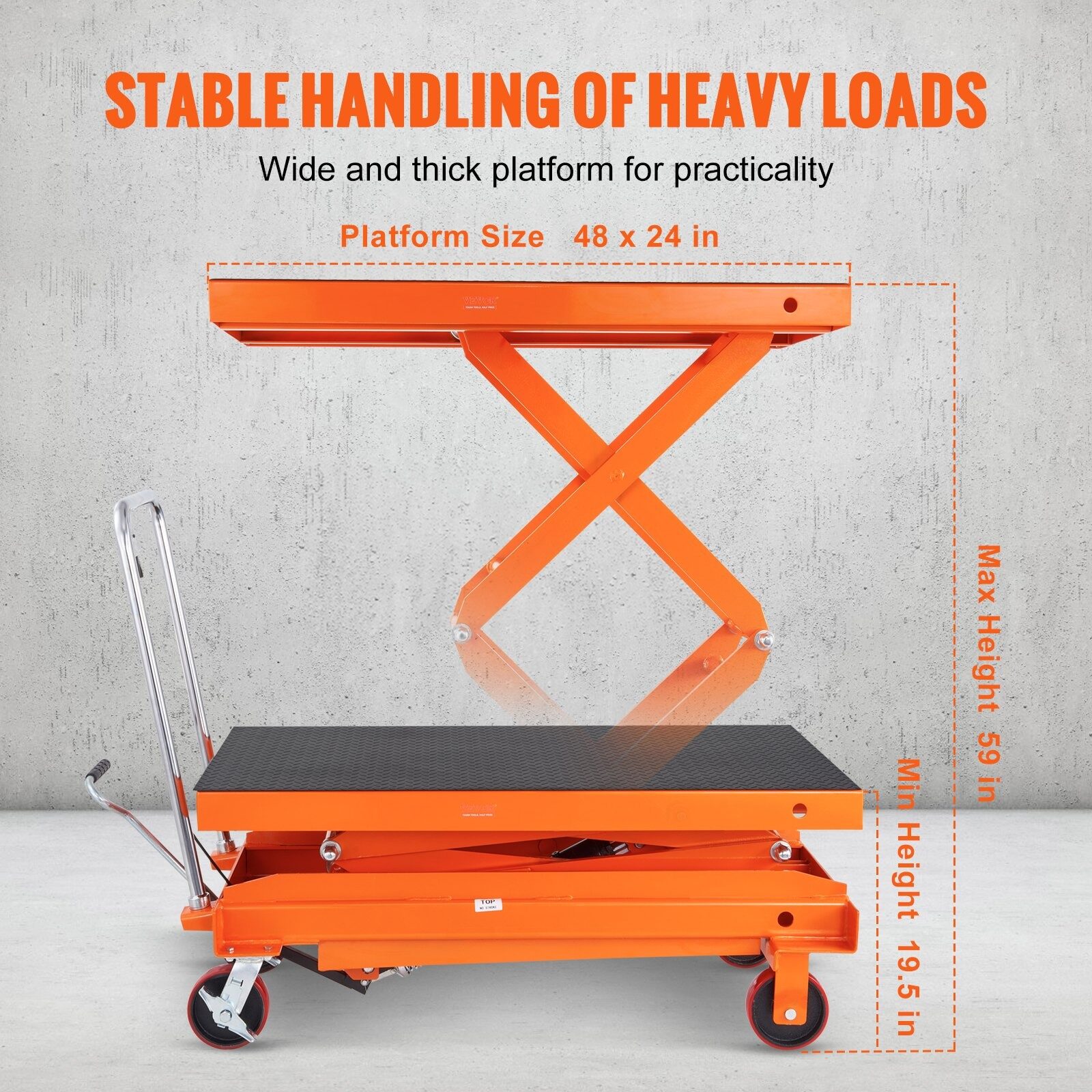 【Special promotion, only 5 units left】Hydraulic Lift Table Cart, Hydraulic Scissor Cart for Material Handling and Transportation