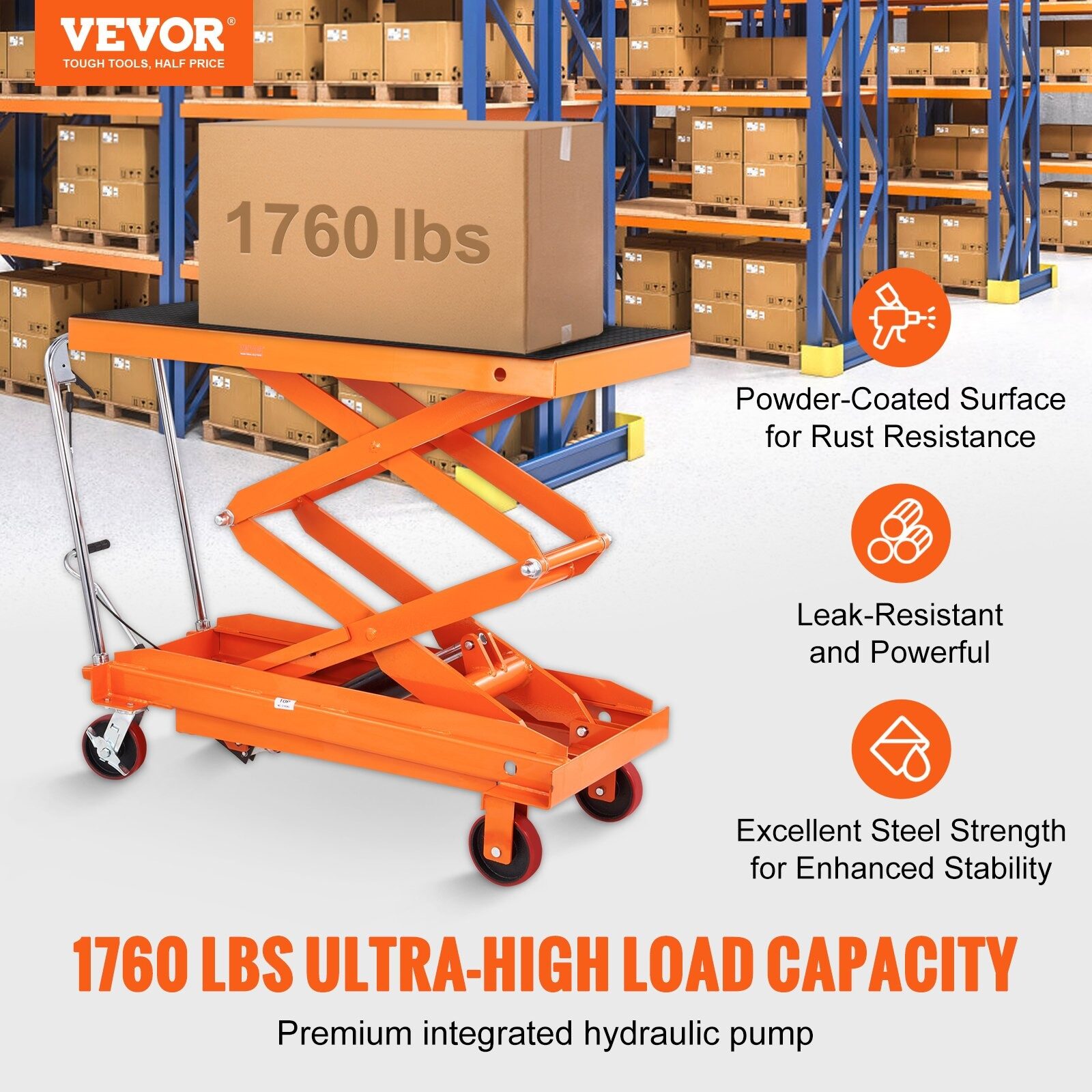 【Special promotion, only 5 units left】Hydraulic Lift Table Cart, Hydraulic Scissor Cart for Material Handling and Transportation