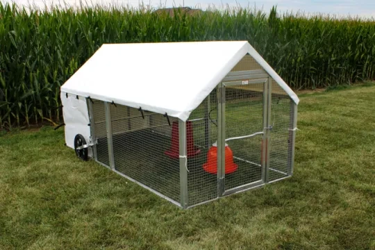 💝Last Day for Clearance✨🔥Large Metal Removable Chicken Coop with Tarpaulin (For 20~60 Chickens)🐔