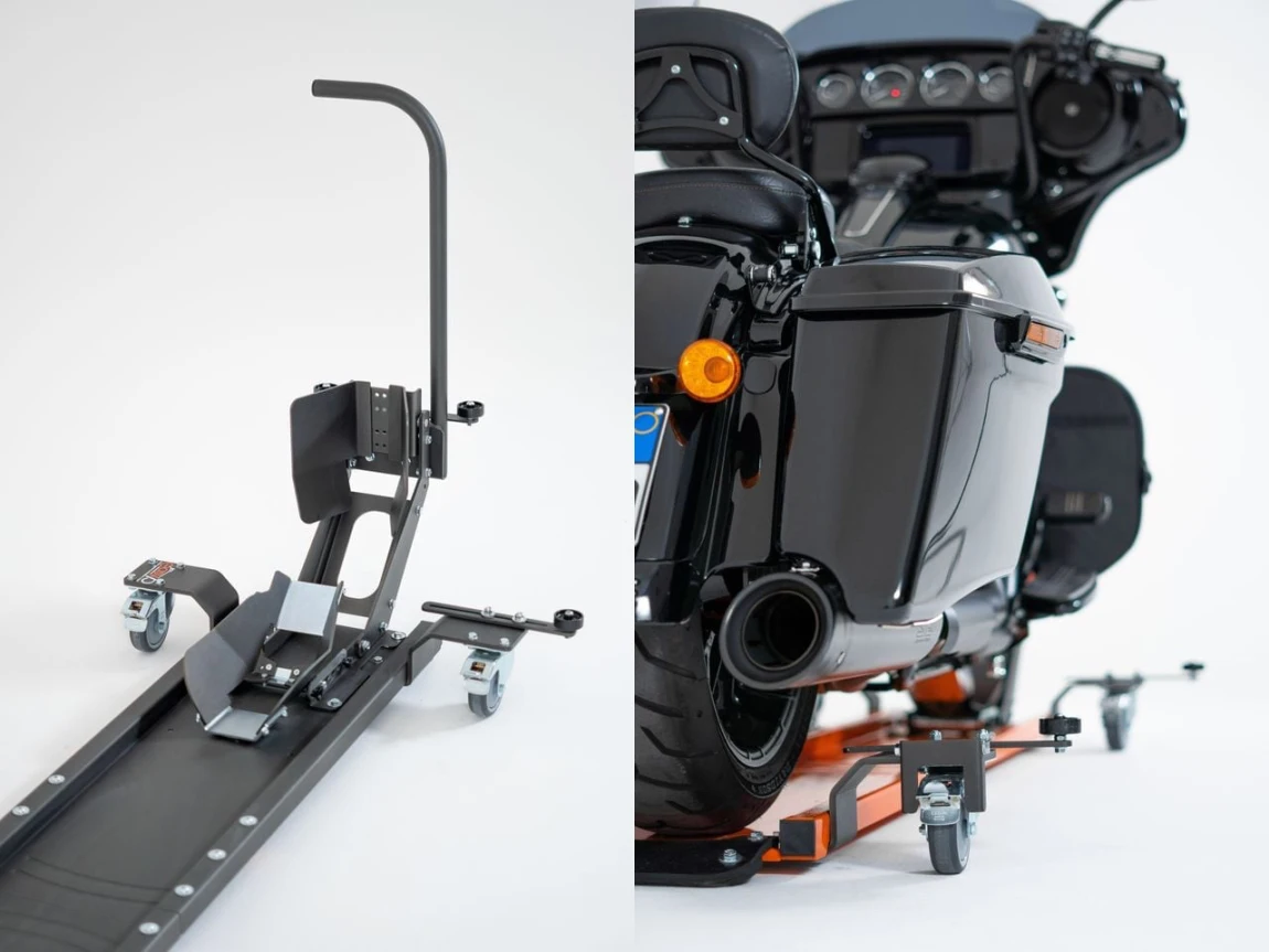 💥The most flexible and convenient motorcycle rolling stand