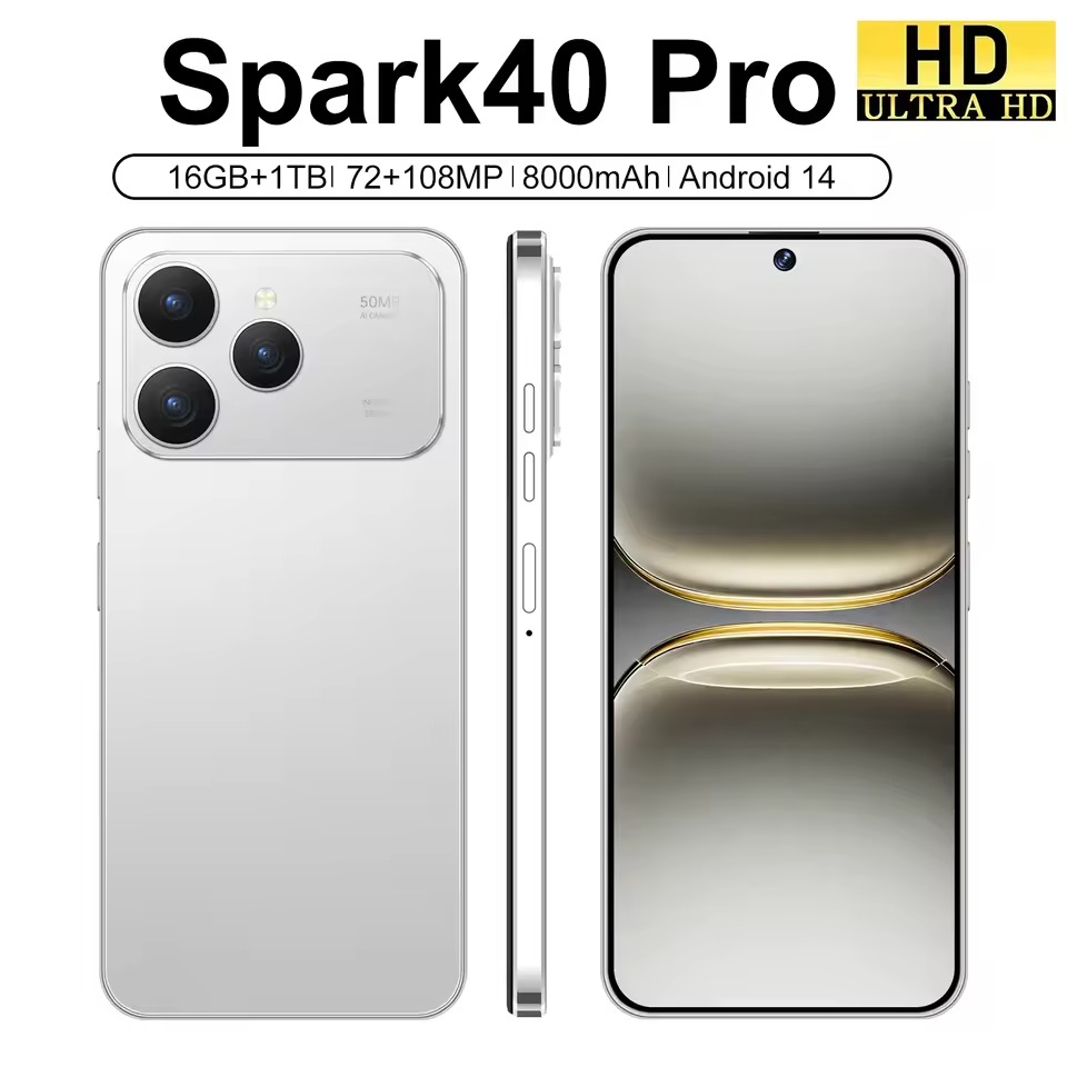 🔥Last Day For Clearance⚡ 5G Mobiles Spark40 Pro Tecno Big Memory Cellphones Android Smartphone Phone With 2 SIM Cards