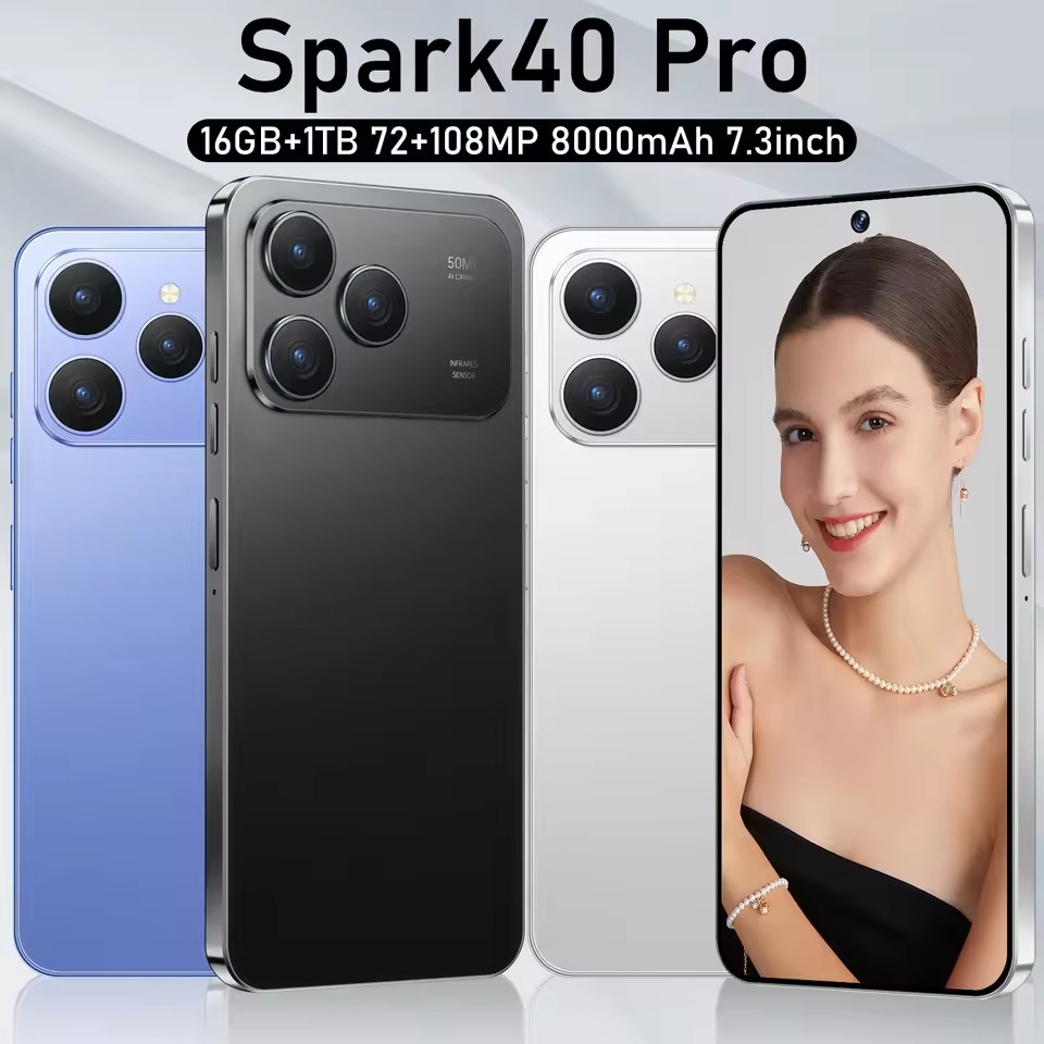 🔥Last Day For Clearance⚡ 5G Mobiles Spark40 Pro Tecno Big Memory Cellphones Android Smartphone Phone With 2 SIM Cards