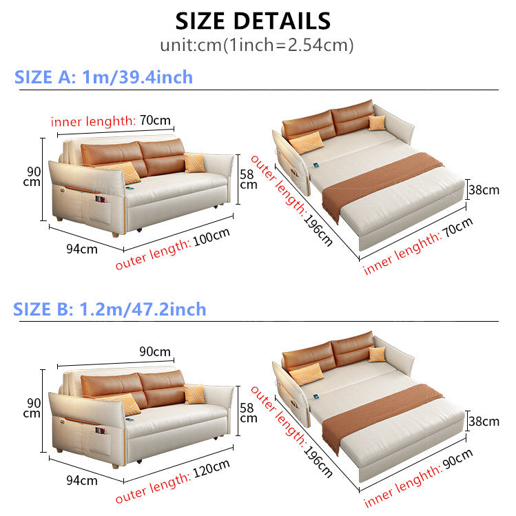 🔥【Clearance sale, last day】Remote Controlled Power Sleeper Sofa Bed with Underneath Storage Drawer