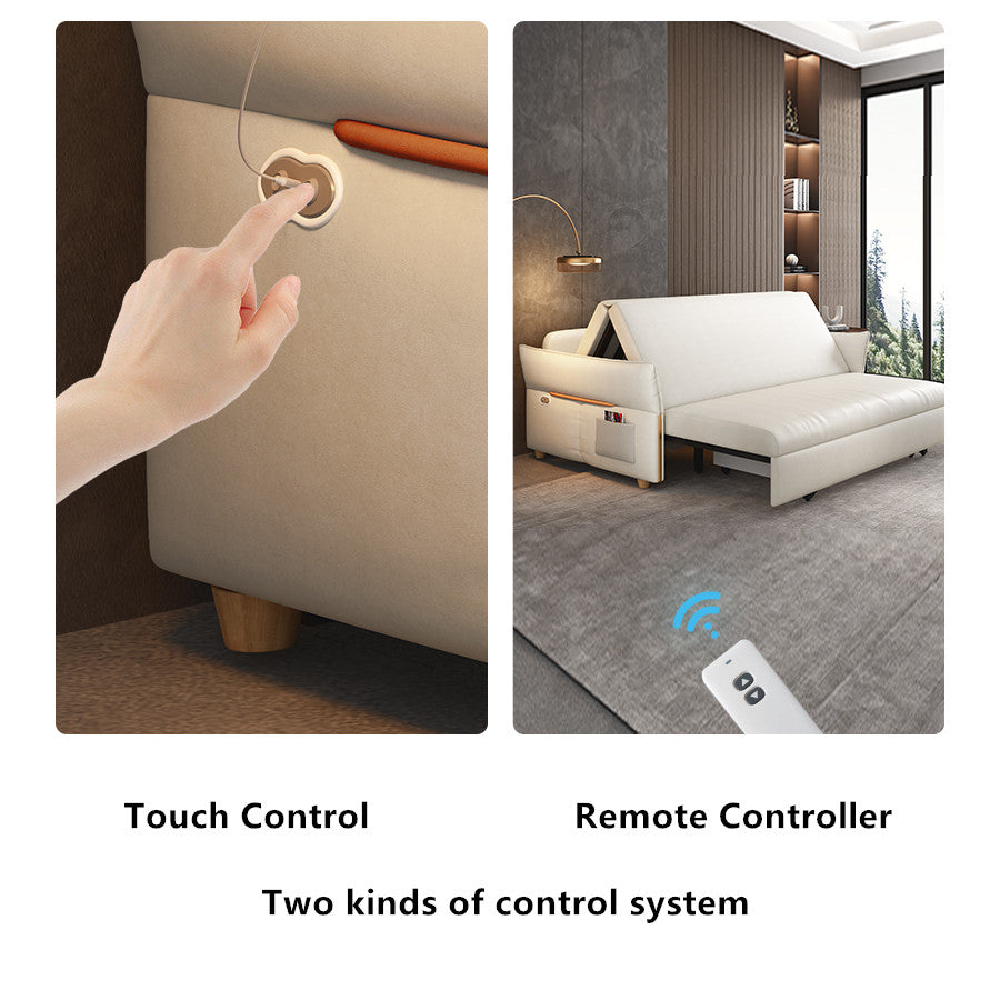 🔥【Clearance sale, last day】Remote Controlled Power Sleeper Sofa Bed with Underneath Storage Drawer