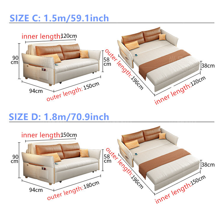 🔥【Clearance sale, last day】Remote Controlled Power Sleeper Sofa Bed with Underneath Storage Drawer