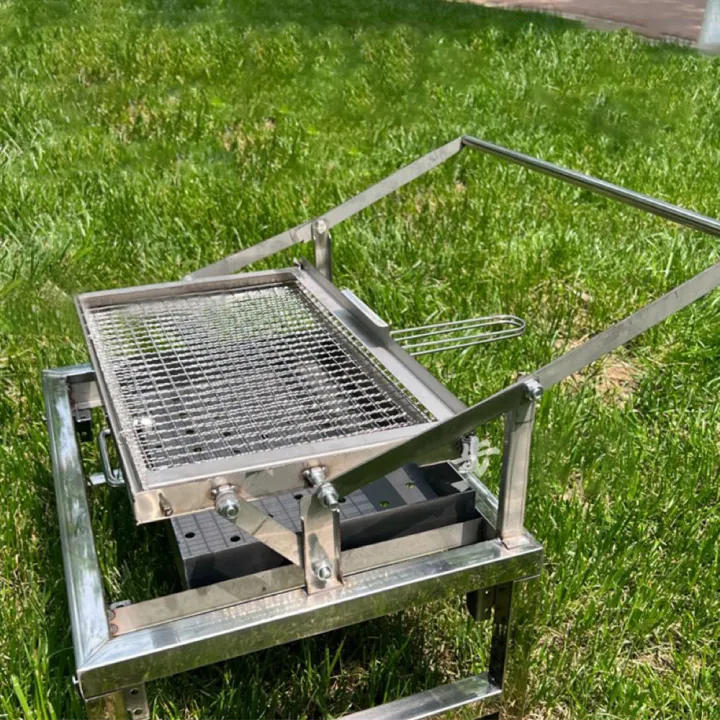 FVHYT Tookfun Barbecue Grill Stainless Steel Flip Barbecue Grill Outdoor Camping Portable Folding Barbecue Fish Lamb Chops Home OIFDC