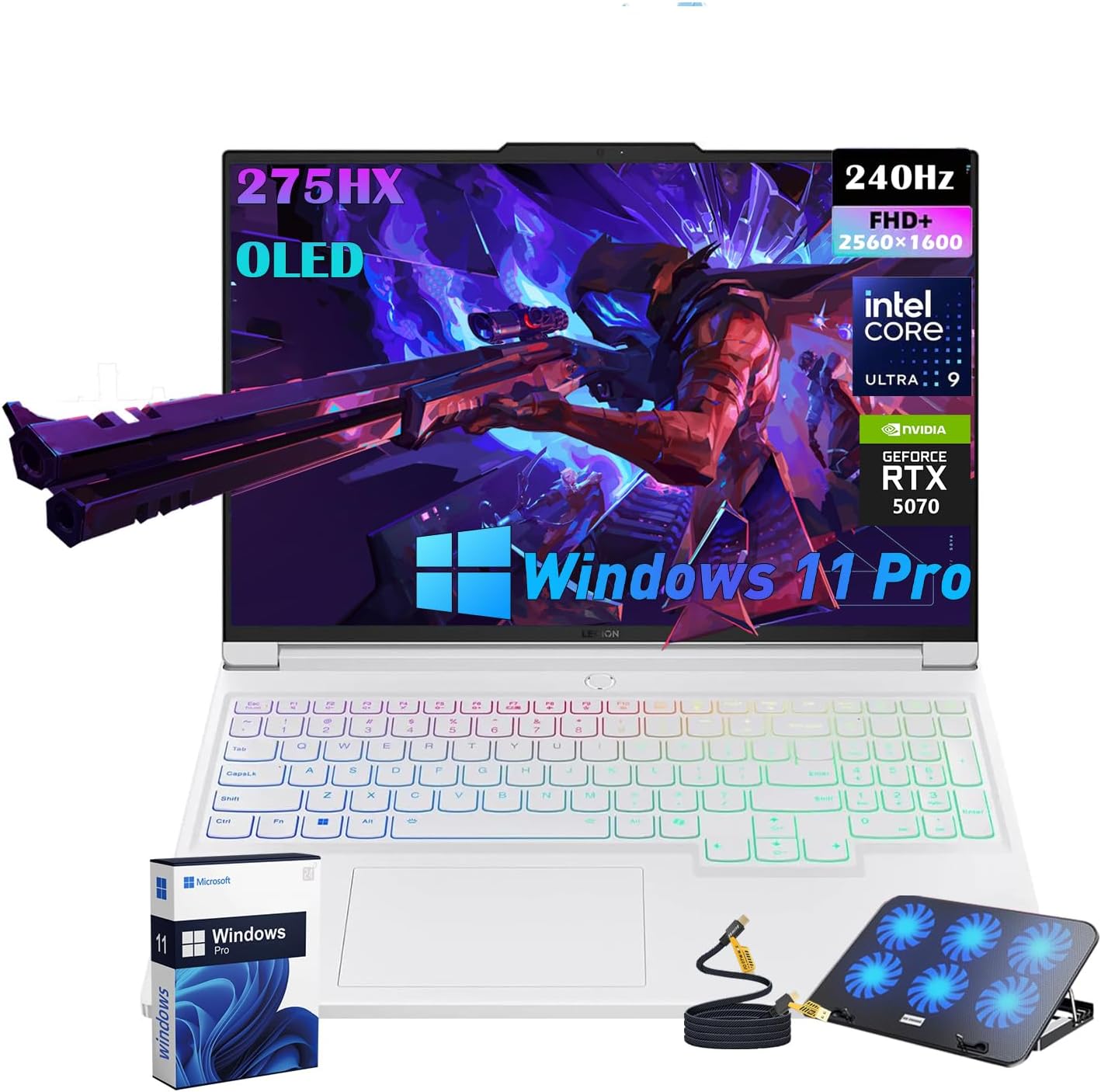📣【Anniversary discount】 Lenovo Legion 7i 16 2.5k OLED Gaming Laptop, Intel-15 Ultra 9 275HX(24 Cores), 240Hz 500 nits,GeForce RTX 5070, Backlit KB, 8GB GDDR7, Facial Recognition, Wi-Fi 7, Win11 Pro, 64GB RAM | 2TB SSD
