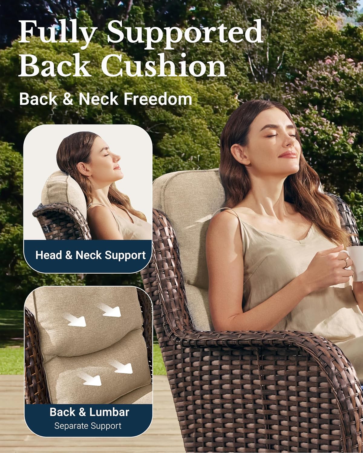 Luxury Outdoor Swivel Rocker Patio Chairs of 2