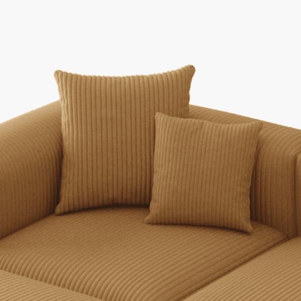 🔥 Acanva Convertible Modular Sectional Sofa with Movable Ottomans, Free Combination Corduroy Couch for Living Room Apartments, L-Shaped, White