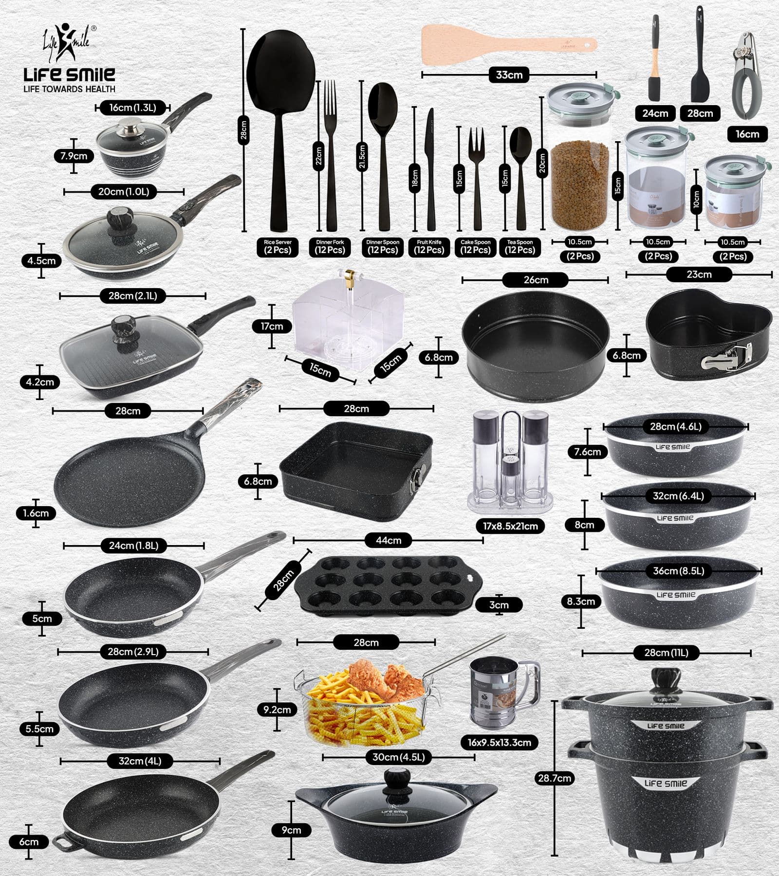 (Buy 1 Get 1 Free) Cookware Set 134 Pieces Complete Kitchenware Set for Cooking