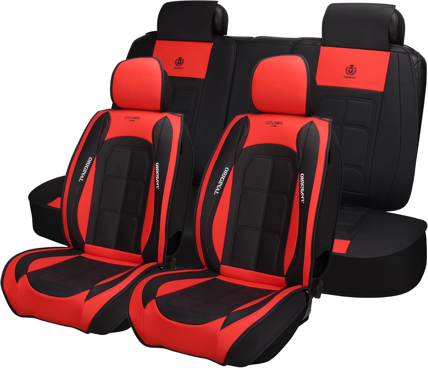 🔥【The last 32 sets】ATPVIMNA Full Package Nappa Leather Car Seat Covers, All Season Microfiber Skin Surface, Synthetic Fiber Fill🎉🎉🎉