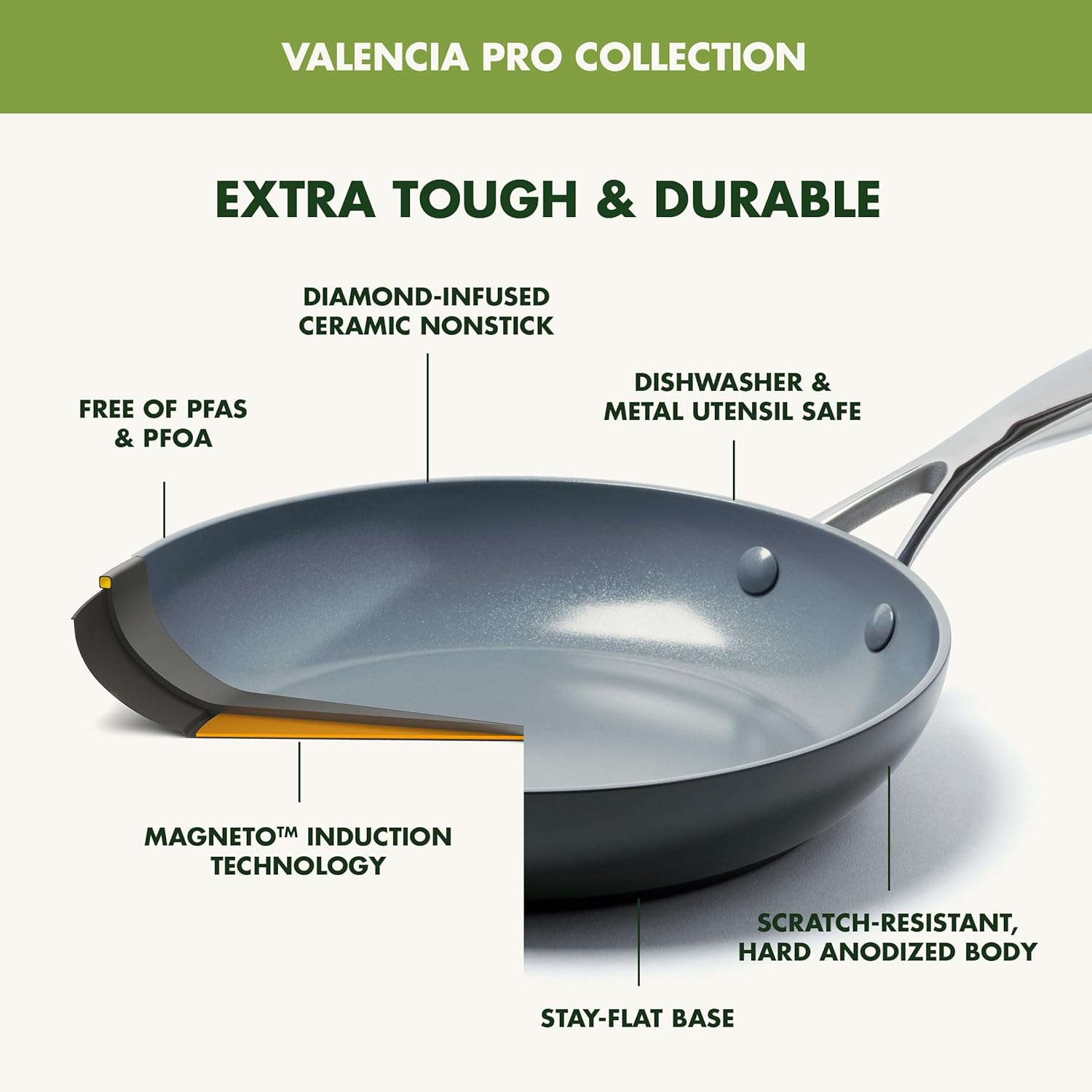 ⏰ As low as GH₵ 199🎉GreenPan 22 Piece Valencia Pro Ceramic Nonstick Cookware Set, PFAS-Free, Induction Ready, Hard Anodized Pots & Pans with Lids, Compatible on All Cooktops, Dishwasher & Oven Safe
