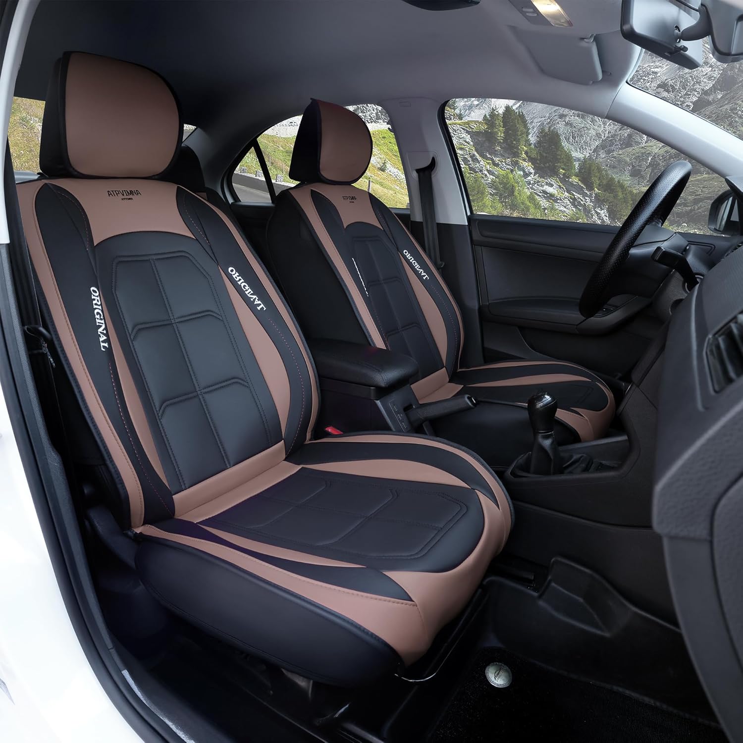 🔥【The last 32 sets】ATPVIMNA Full Package Nappa Leather Car Seat Covers, All Season Microfiber Skin Surface, Synthetic Fiber Fill🎉🎉🎉