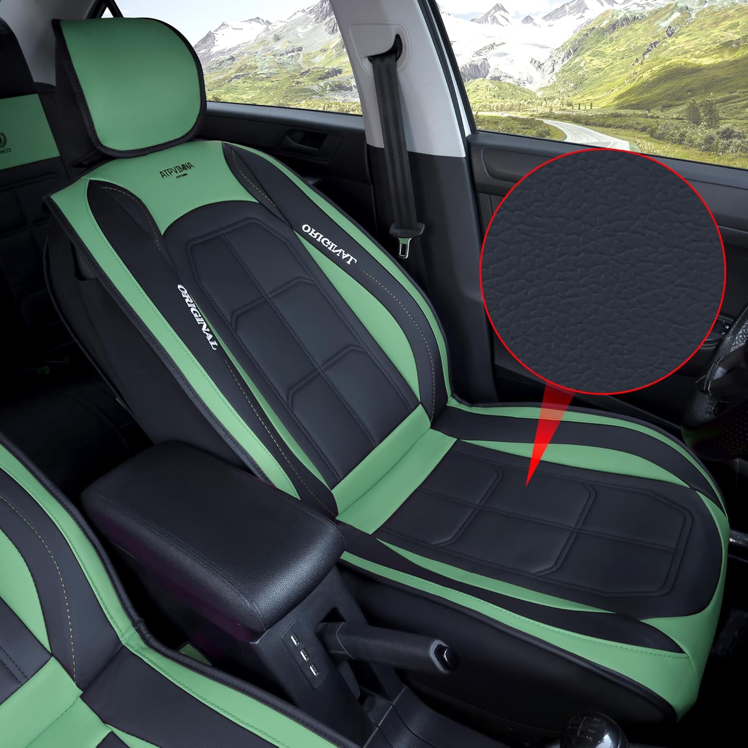 🔥【The last 32 sets】ATPVIMNA Full Package Nappa Leather Car Seat Covers, All Season Microfiber Skin Surface, Synthetic Fiber Fill🎉🎉🎉