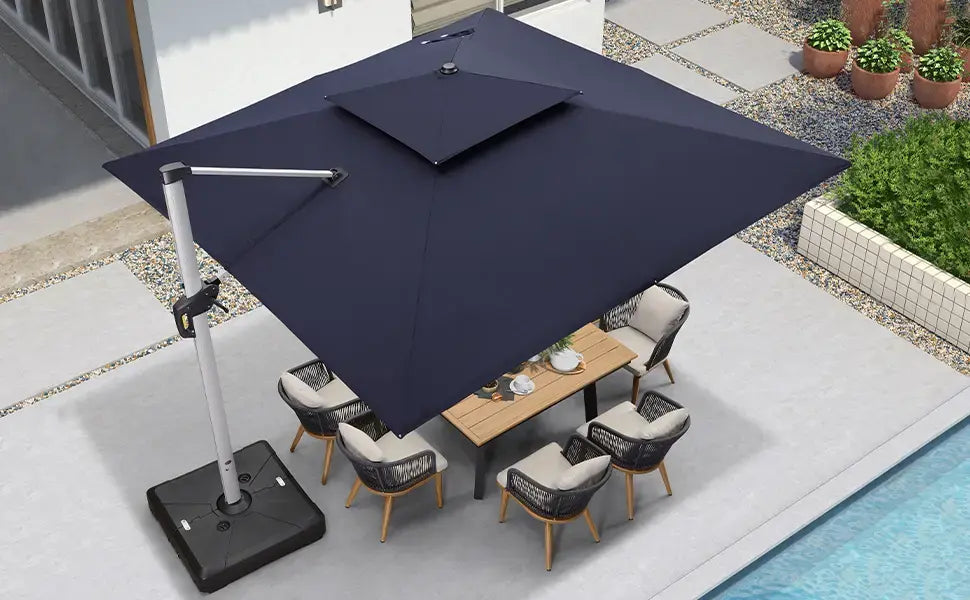 AuroraShade™ Solar Powered LED Umbrella