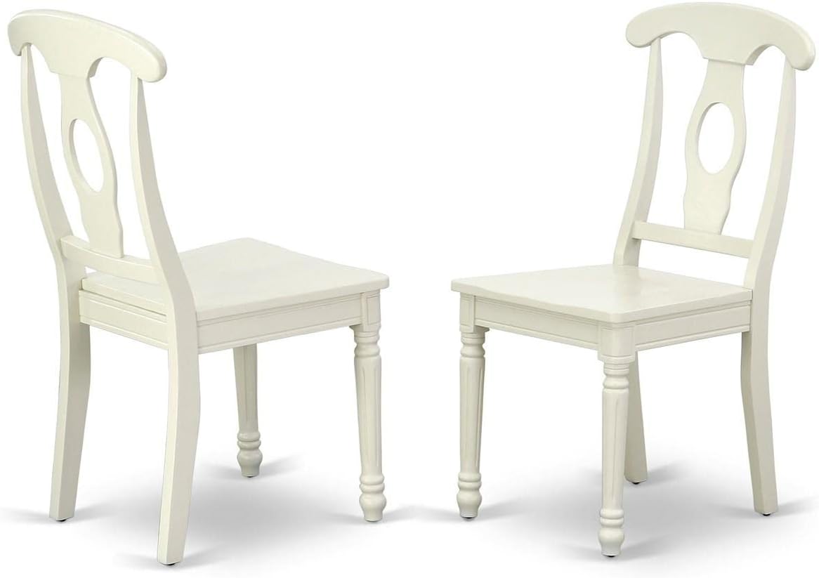 🔥 East West Furniture DLKE5-BCH-W 5 Piece Dining Room Furniture Set Includes a Round Dining Table with Dropleaf and 4 Wood Seat Chairs, 42x42 Inch, Black & Cherry