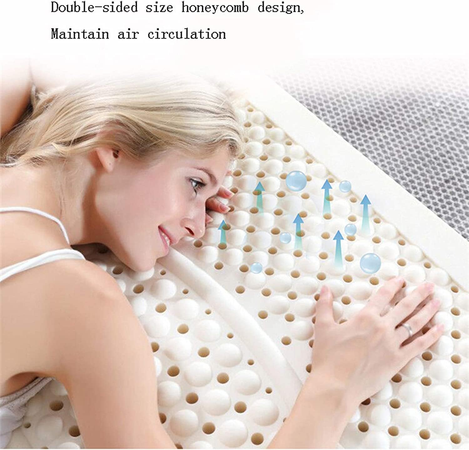 🔥【Buy 1, get 2 free】🔥【2 soft plastic pillows of the same design】🎉TFDRSEXVD 100% Natural Latex Mattress,Compression and No Deformation,Honeycomb Pore Ventilation,Soft and Comfortable！