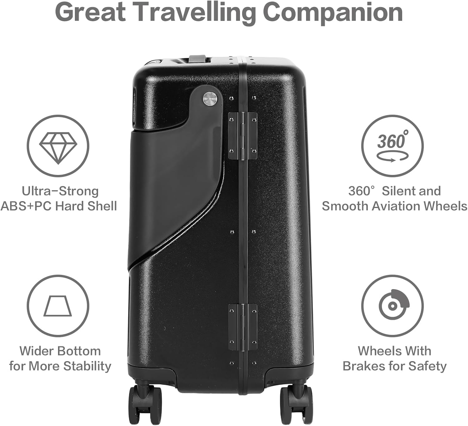 🎉【Buy 1 Get 1 Free】smilesun 20 Carry On Luggage with Seat For Kids & Adults，Hardside Ride On Suitcase with 360°Spinner and TSA Lock For Travel.