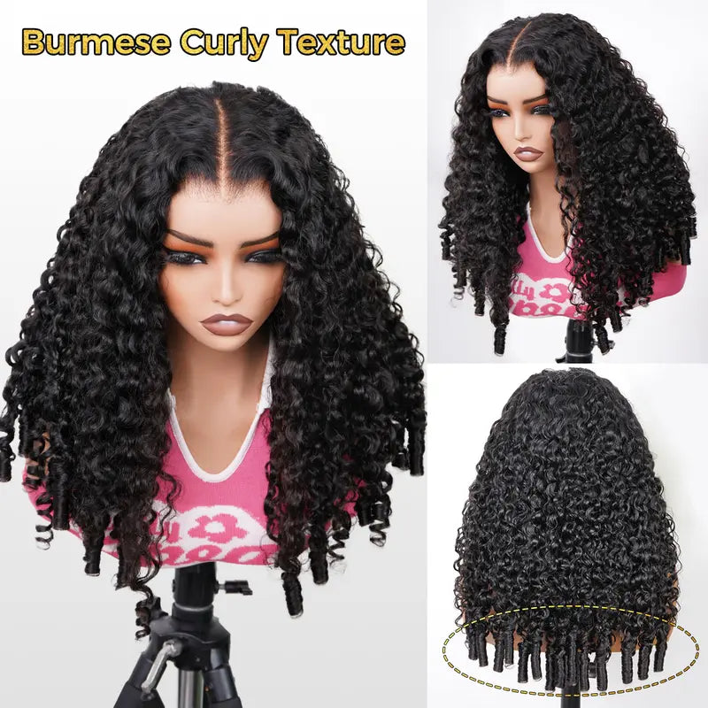 Sale Happening Now:70% off Burmese Curly Glueless Wig Bleached Knots 13x6 HD Lace Front Wear Go Wig With Flexible Fit Drawstring