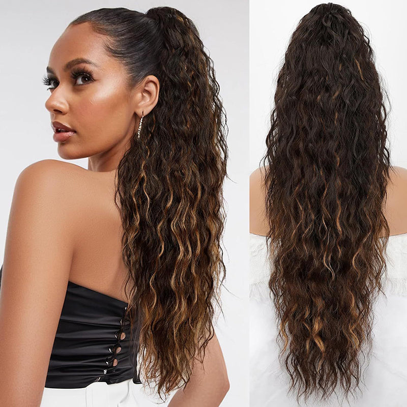 💜 LAST DAY PROMOTION - 70%OFF💜Curly Wavy Frizzy Hair Extension with Ponytail