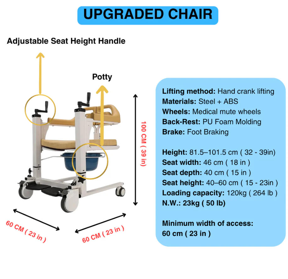 🎉[MTN user exclusive price] Elderly Patient Transfer Lift Handicapped Wheelchair