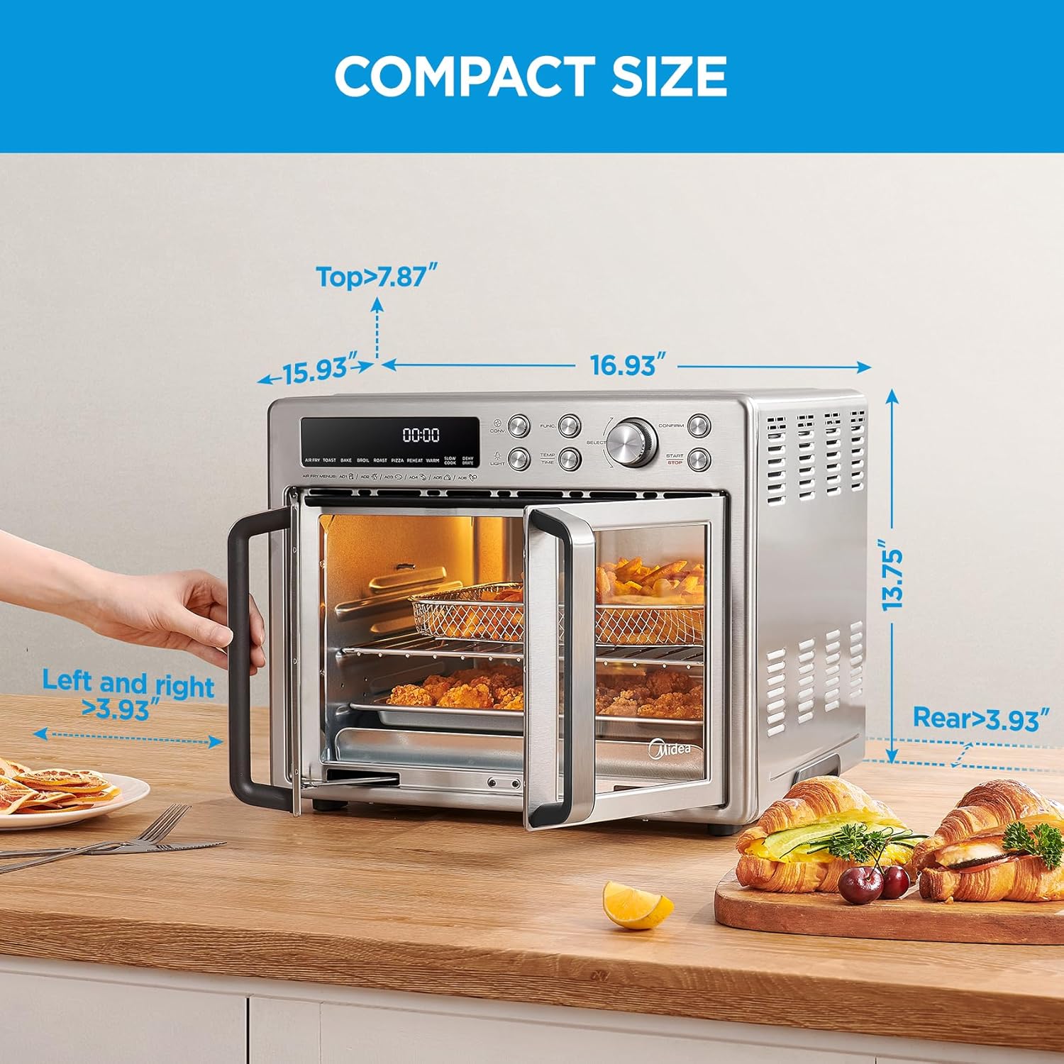 🔥Clearance sale🔥Extra Large Air Fryer Countertop Oven 10-in-1 Combo, 25% Faster Cooking and 90% Less Oil, Stainless Steel