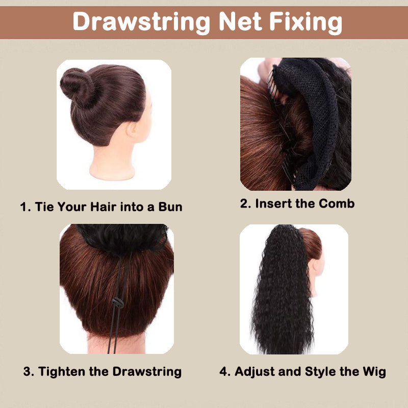 💜 LAST DAY PROMOTION - 70%OFF💜Curly Wavy Frizzy Hair Extension with Ponytail