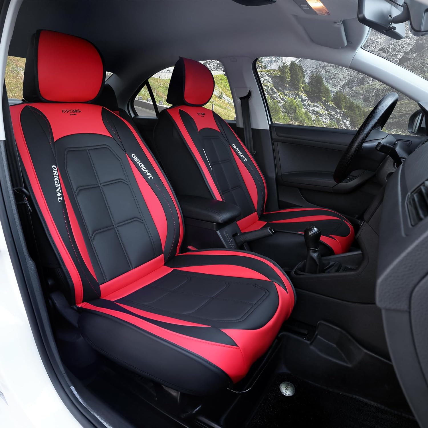 🔥【The last 32 sets】ATPVIMNA Full Package Nappa Leather Car Seat Covers, All Season Microfiber Skin Surface, Synthetic Fiber Fill🎉🎉🎉