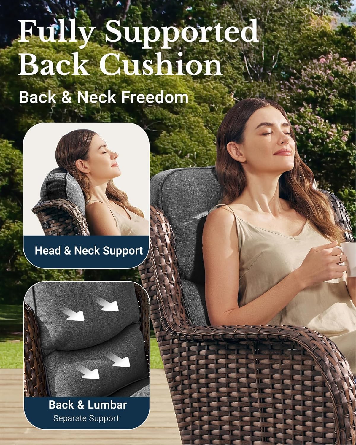 Luxury Outdoor Swivel Rocker Patio Chairs of 2