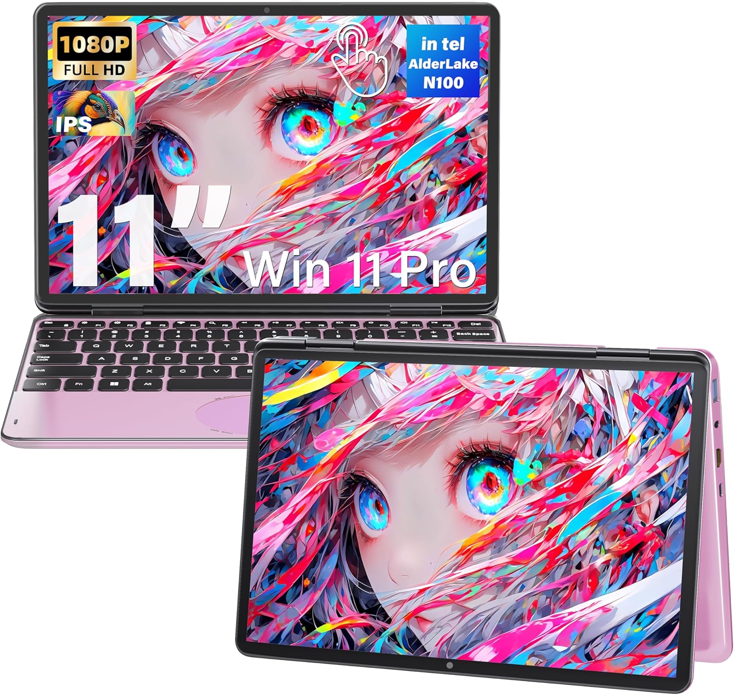 😘⏰【Limited Edition】【Only 7 left! Price will go back to normal once sold out】Svikou 11 Gray 2-in-1 Convertible Touchscreen Laptop, FHD (1920x1200) IPS Display, in tel N100 Processor, 16GB RAM 1TB SSD, Facial Recognition, Backlit KB, USB-C,Win 11 Pro for Students & Travel