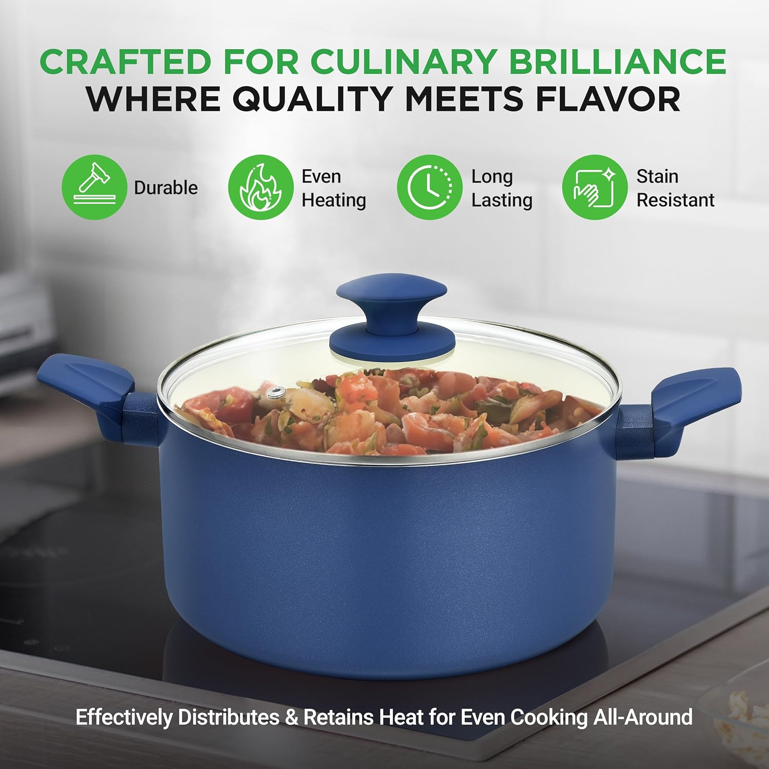 🔥🔥NutriChef 75-Piece Non-Stick Pots and Pans Set, Complete Ceramic Cookware Set with Bakeware, Utensils, Knife Set, & Accessories, Stain-Resistant, Food-Grade Safe, Cream/Brown