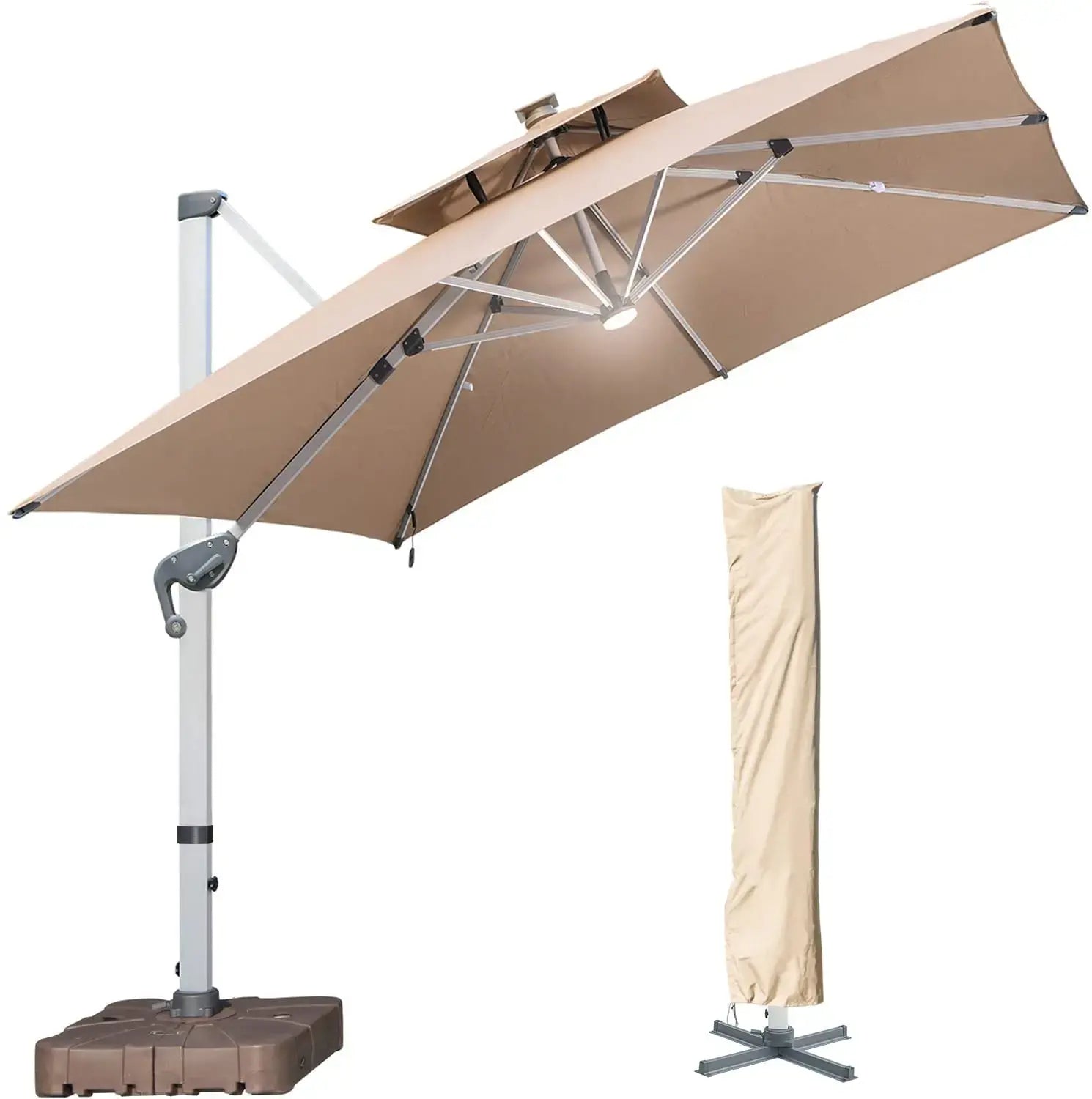 AuroraShade™ Solar Powered LED Umbrella