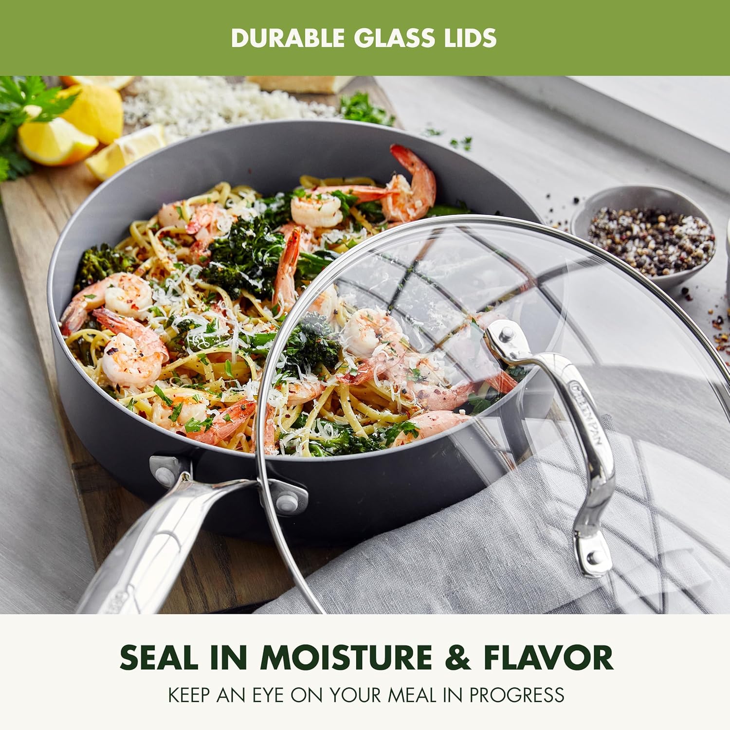 ⏰ As low as GH₵ 199🎉GreenPan 22 Piece Valencia Pro Ceramic Nonstick Cookware Set, PFAS-Free, Induction Ready, Hard Anodized Pots & Pans with Lids, Compatible on All Cooktops, Dishwasher & Oven Safe