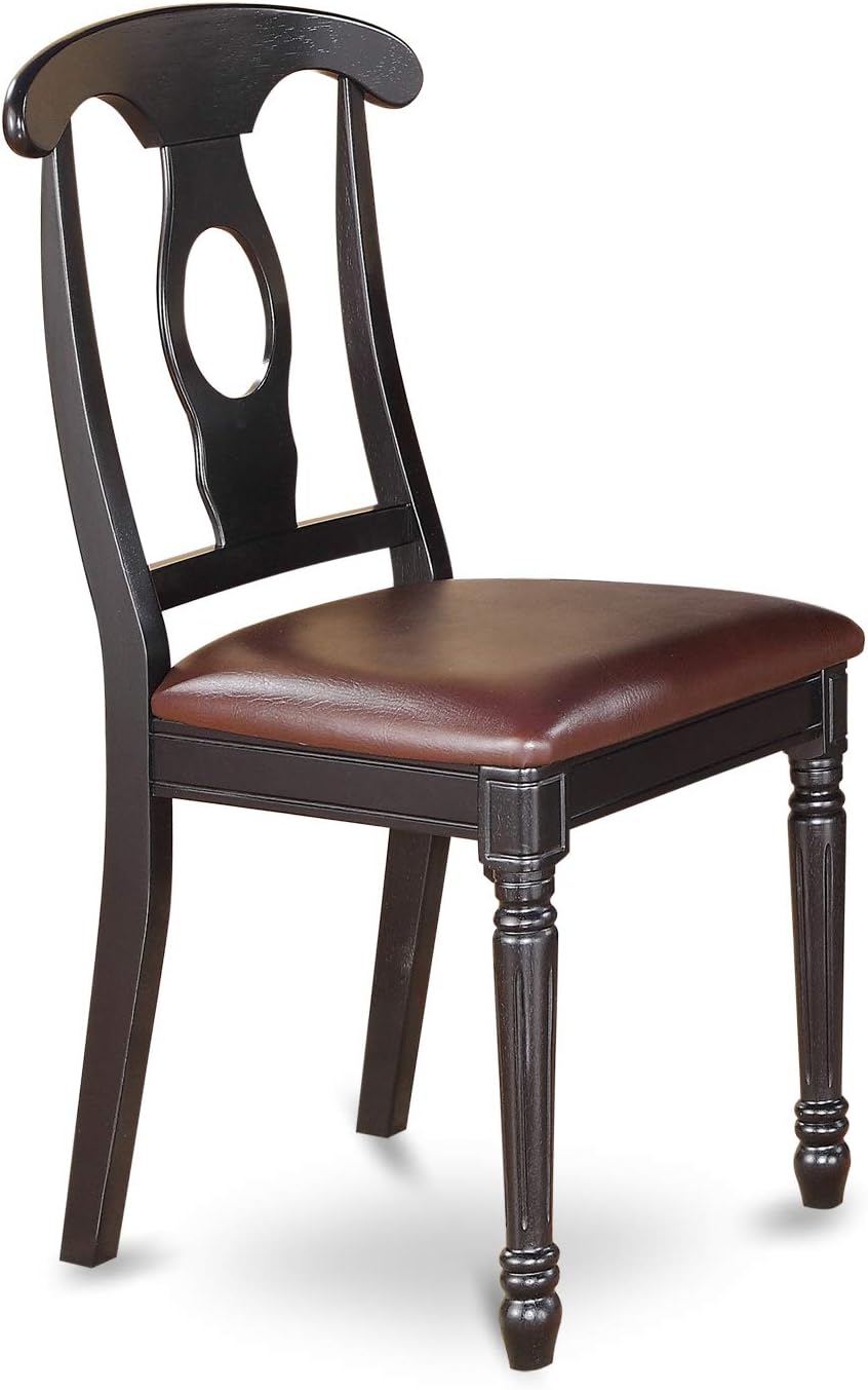 🔥 East West Furniture DLKE5-BCH-W 5 Piece Dining Room Furniture Set Includes a Round Dining Table with Dropleaf and 4 Wood Seat Chairs, 42x42 Inch, Black & Cherry