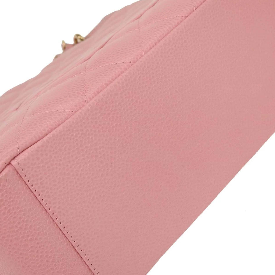 Chanel Pink Calfskin Petite Shopping Tote PST Chain Handbag