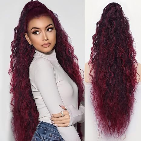 💜 LAST DAY PROMOTION - 70%OFF💜Curly Wavy Frizzy Hair Extension with Ponytail