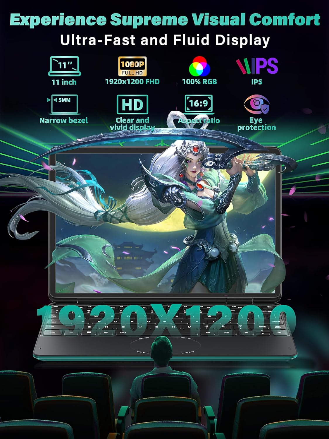 😘⏰【Limited Edition】【Only 7 left! Price will go back to normal once sold out】Svikou 11 Gray 2-in-1 Convertible Touchscreen Laptop, FHD (1920x1200) IPS Display, in tel N100 Processor, 16GB RAM 1TB SSD, Facial Recognition, Backlit KB, USB-C,Win 11 Pro for Students & Travel