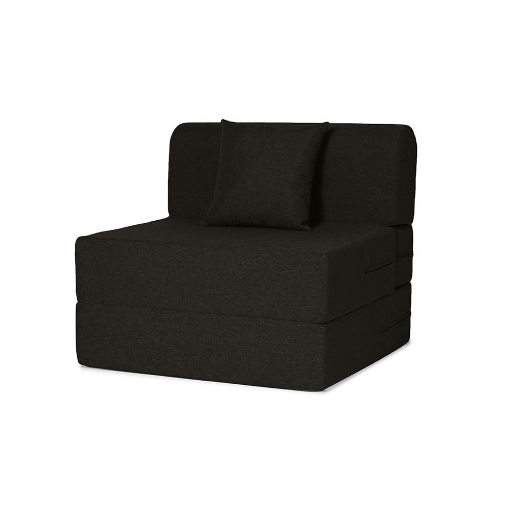 📆[Last Day For Clearance] Wakefit Polyester Sofa Cum Bed | 5 Year Warranty | 3 Seater, Sofa Bed 6 X 5 Feet, Foldable Sofa Cum Bed with 2 Cushion - Flipper (Warpknit: Grey)