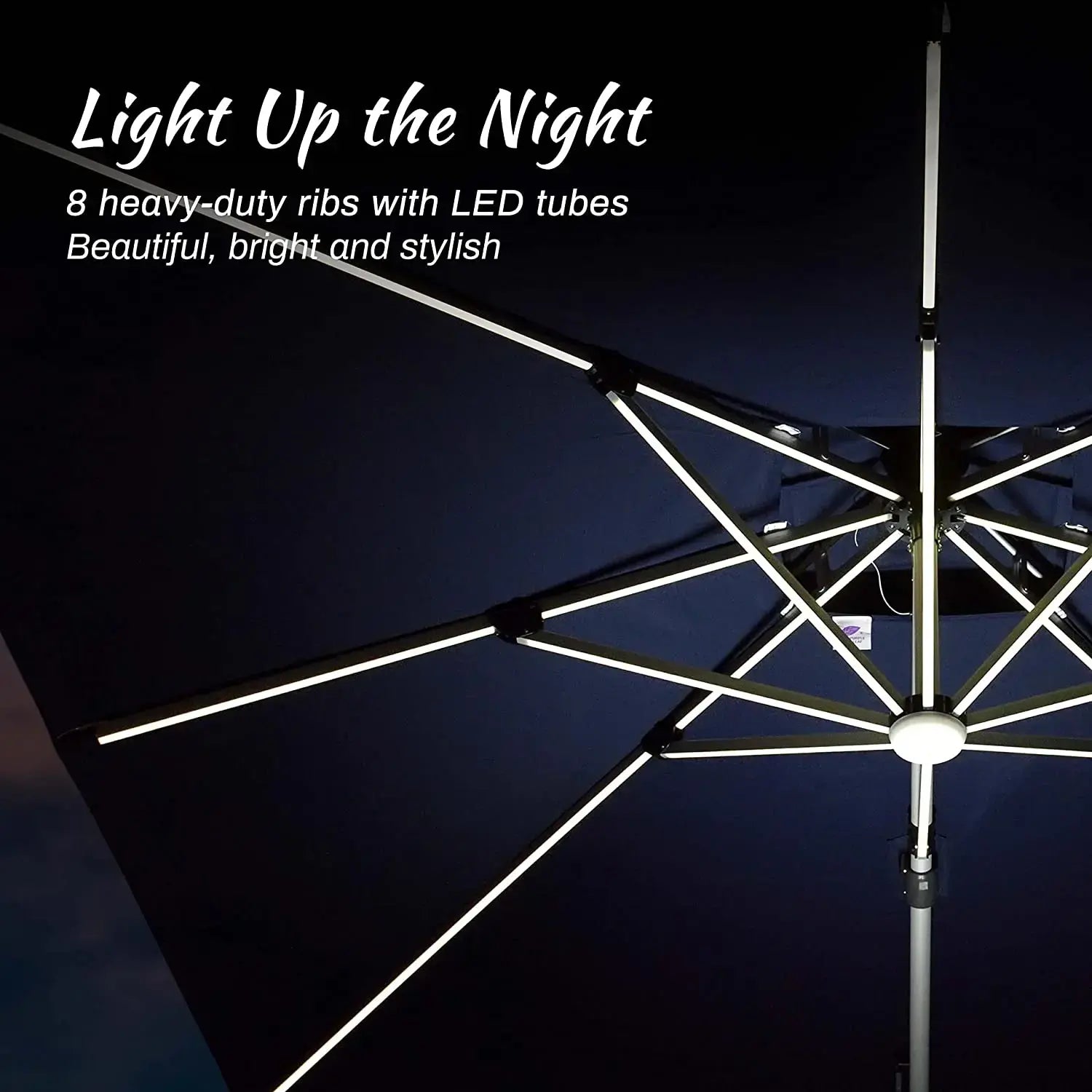 AuroraShade™ Solar Powered LED Umbrella