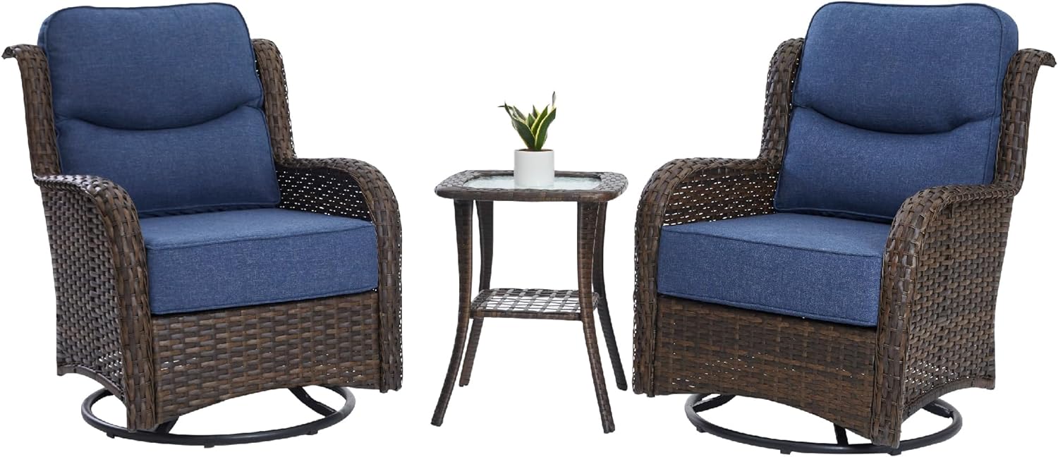 Luxury Outdoor Swivel Rocker Patio Chairs of 2