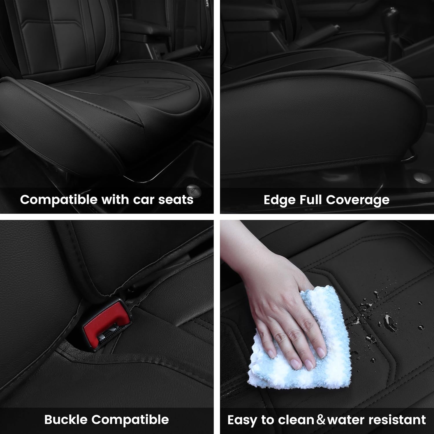 🔥【The last 32 sets】ATPVIMNA Full Package Nappa Leather Car Seat Covers, All Season Microfiber Skin Surface, Synthetic Fiber Fill🎉🎉🎉