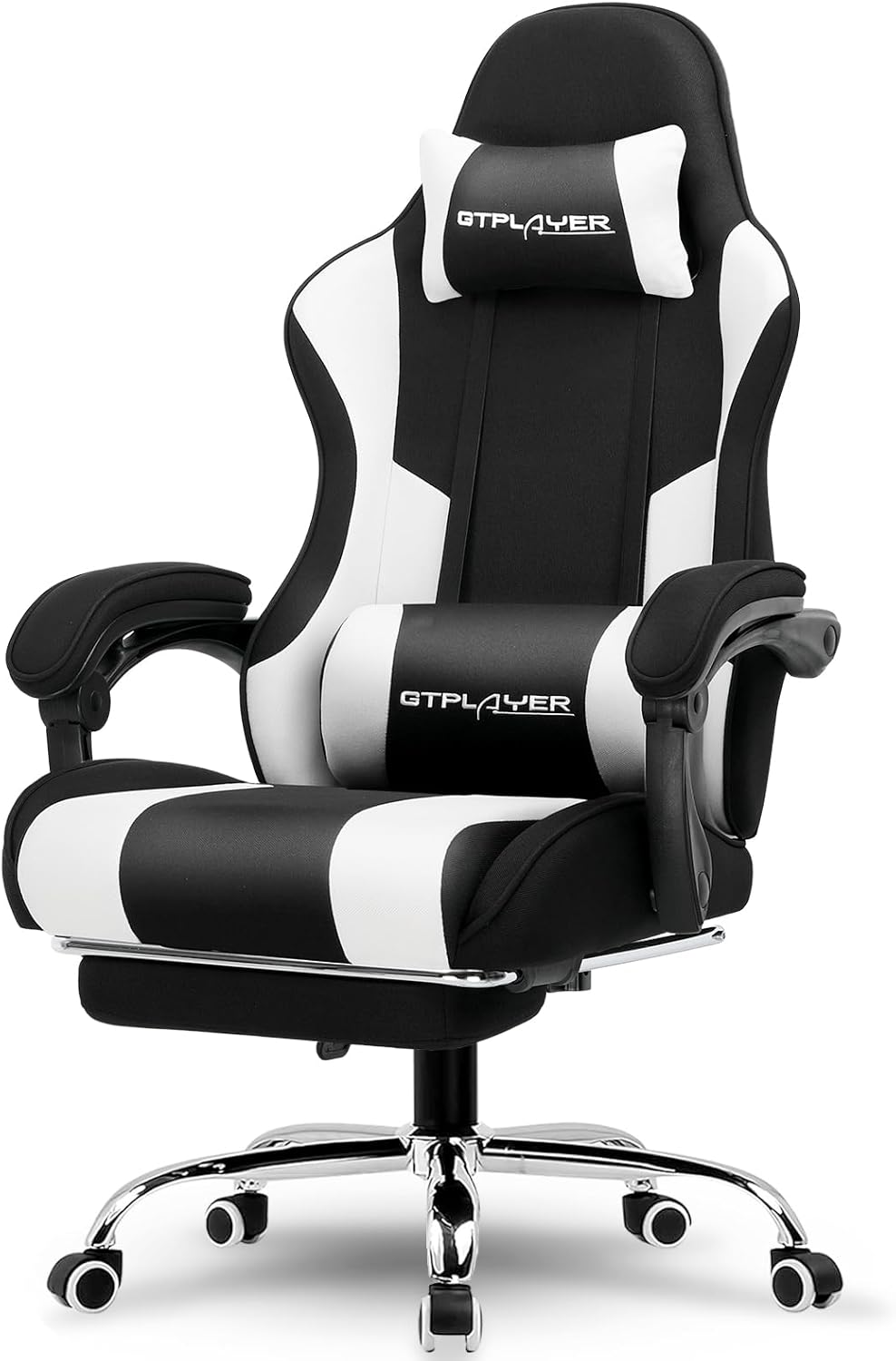 🌟【Buy 1 Get 1 Free】GTPLAYER Gaming Chair, Computer Chair with Footrest and Lumbar Support, Height Adjustable Game Chair with 360°-Swivel Seat and Headrest and for Office or Gaming