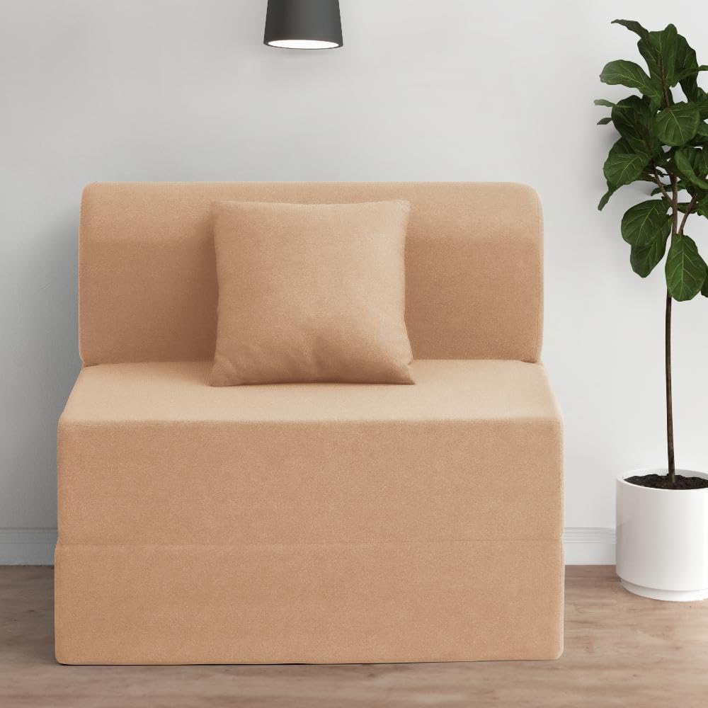 📆[Last Day For Clearance] Wakefit Polyester Sofa Cum Bed | 5 Year Warranty | 3 Seater, Sofa Bed 6 X 5 Feet, Foldable Sofa Cum Bed with 2 Cushion - Flipper (Warpknit: Grey)