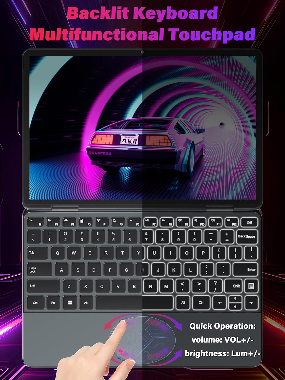 😘⏰【Limited Edition】【Only 7 left! Price will go back to normal once sold out】Svikou 11 Gray 2-in-1 Convertible Touchscreen Laptop, FHD (1920x1200) IPS Display, in tel N100 Processor, 16GB RAM 1TB SSD, Facial Recognition, Backlit KB, USB-C,Win 11 Pro for Students & Travel