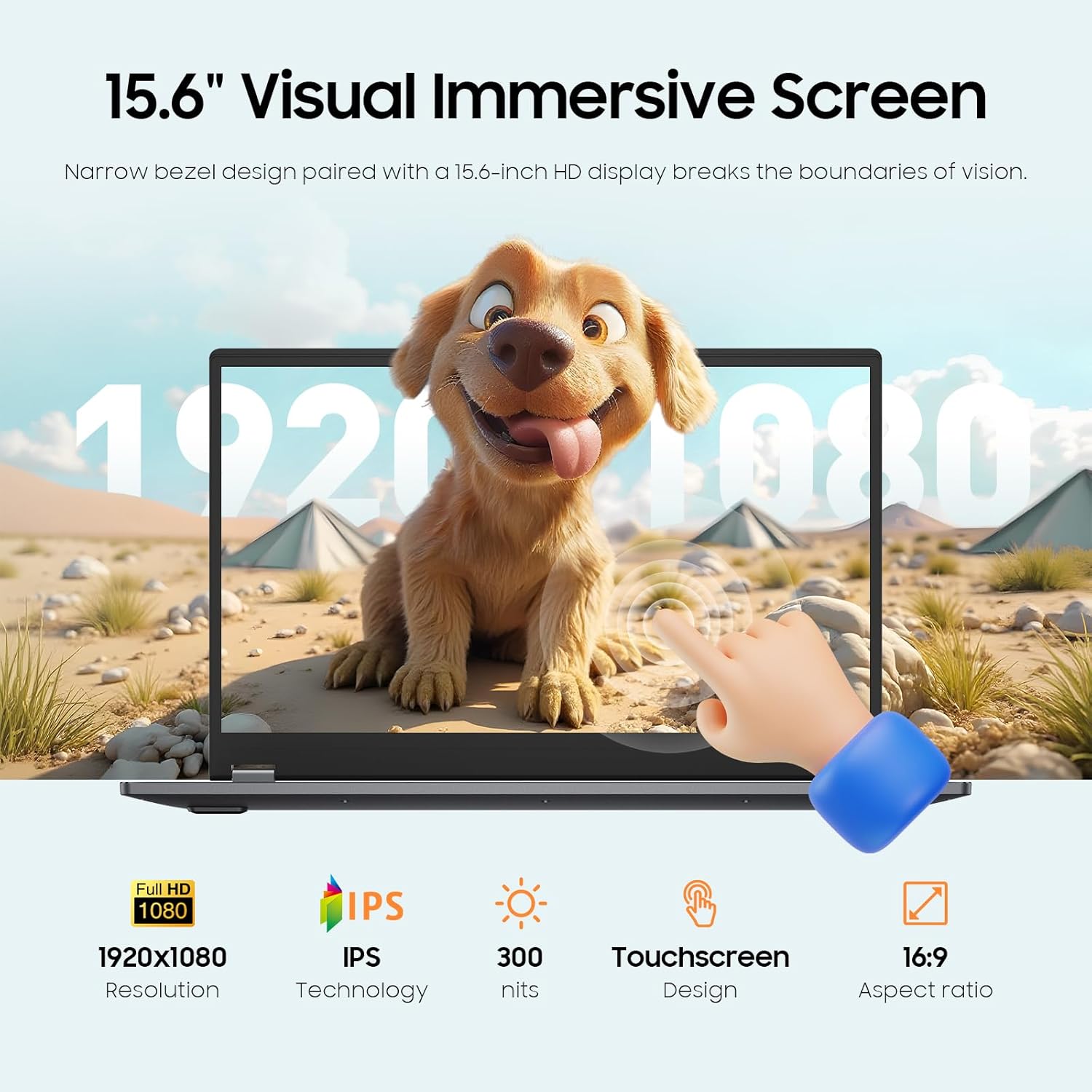 ⏰【Limited Edition】EYY 2 in 1 Laptop Computer, 15.6 16GB DDR4 512GB SSD Touchscreen Notebook, AMD Ryzen R3 3200U(Up to 3.5 GHz), Radeon Vega 3, 1920x1080 FHD Display, WiFi, BT5.1 RJ45, Blacklit Keyboard