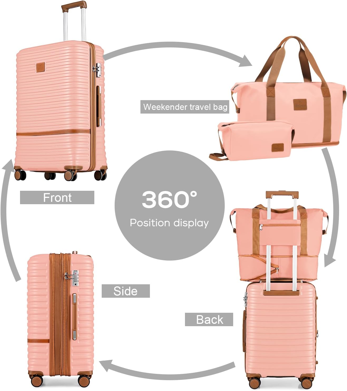 🔥【Jumia warehouse clearance】Joyway Luggage Set 7 Piece Suitcase Sets with Spinner Wheel,Hardside Expandable Travel Laggage with TSA Lock (18/20/24/28 White