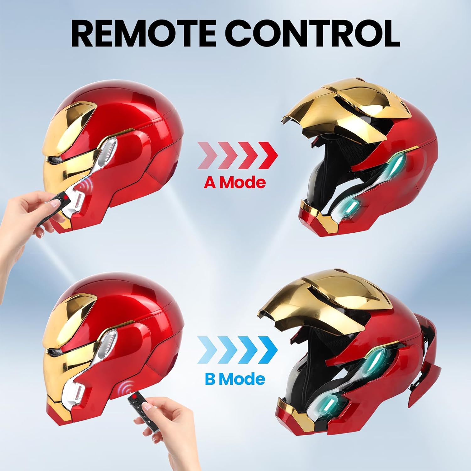 🔥 Iron-Man MK 50 1:1 Wearable Helmet - Voice, Touch, and RC with LED Eyes, Realistic Sound Effects, Movable Back and Ear Panels, Perfect for Cosplay and Collectible Figures for Adults and Teens