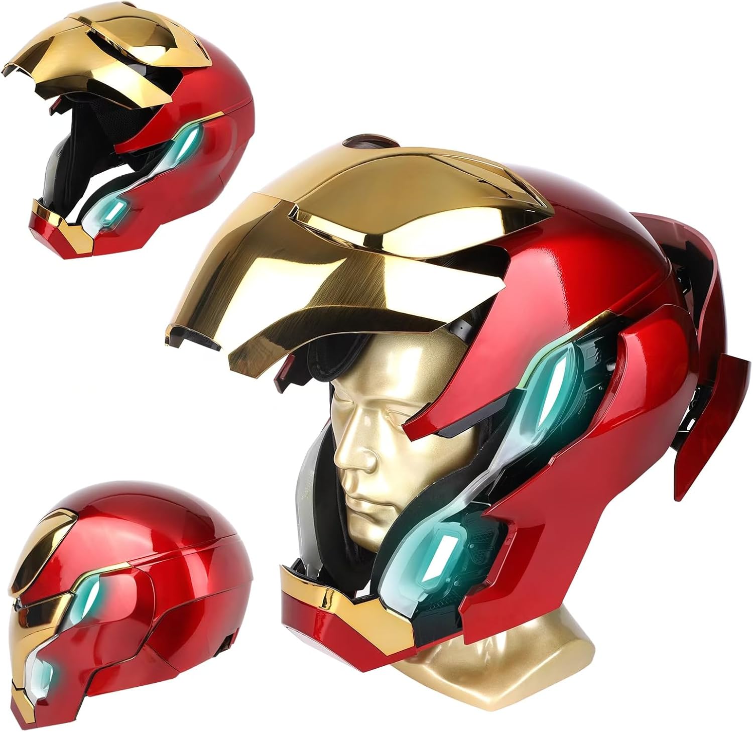 🔥 Iron-Man MK 50 1:1 Wearable Helmet - Voice, Touch, and RC with LED Eyes, Realistic Sound Effects, Movable Back and Ear Panels, Perfect for Cosplay and Collectible Figures for Adults and Teens