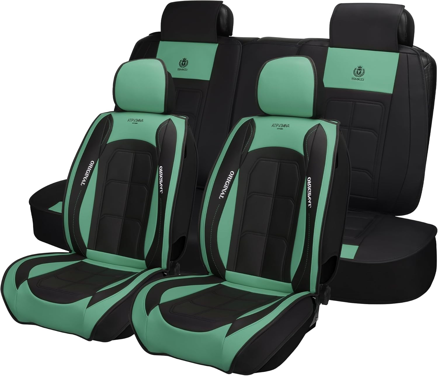🔥【The last 32 sets】ATPVIMNA Full Package Nappa Leather Car Seat Covers, All Season Microfiber Skin Surface, Synthetic Fiber Fill🎉🎉🎉